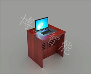 單人位電動翻轉(zhuǎn)電腦桌(實木油漆